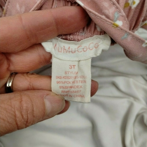 MuMuCoCo Pink Floral Jumper Dress With White Tee Size 3T 2 piece set - Picture 8 of 8